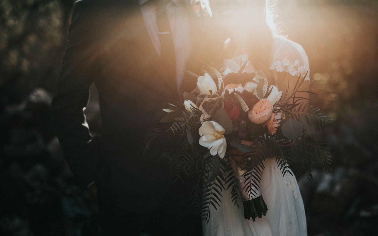 Bride and groom on their wedding day